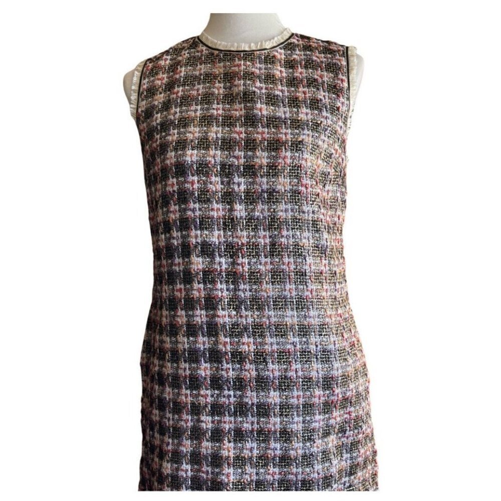 Iren Klairie Womens Metallic Multi color Sleeveless Tweed Shift Dress Size 40 - Picture 8 of 11